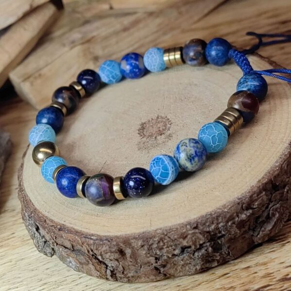 Brazalete azul dorado