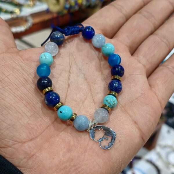 Silueta mamá y bebé azul